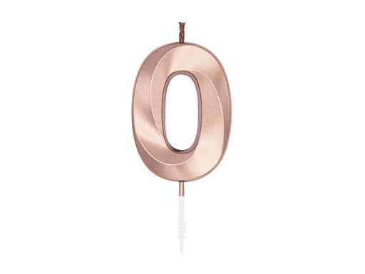 Globos Cake Candle 6cm Metallic Rose Gold no. 0
