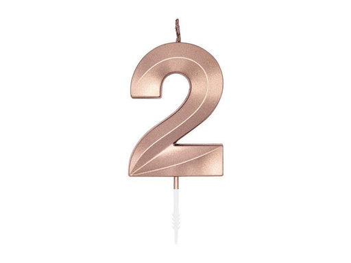 Globos Cake Candle 6cm Metallic Rose Gold no. 2