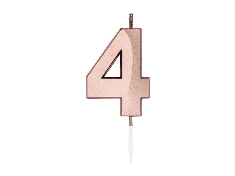 Globos Cake Candle 6cm Metallic Rose Gold no. 4