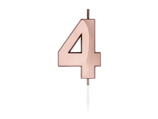 Globos Cake Candle 6cm Metallic Rose Gold no. 4