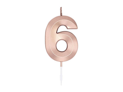 Globos Cake Candle 6cm Metallic Rose Gold no. 6
