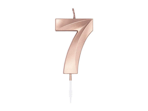 Globos Cake Candle 6cm Metallic Rose Gold no. 7