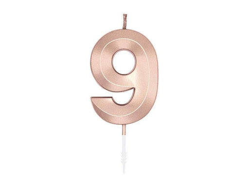 Globos Cake Candle 6cm Metallic Rose Gold no. 9