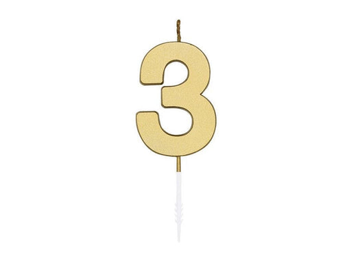 Globos Cake candle 4.5cm Metallic Gold no. 3