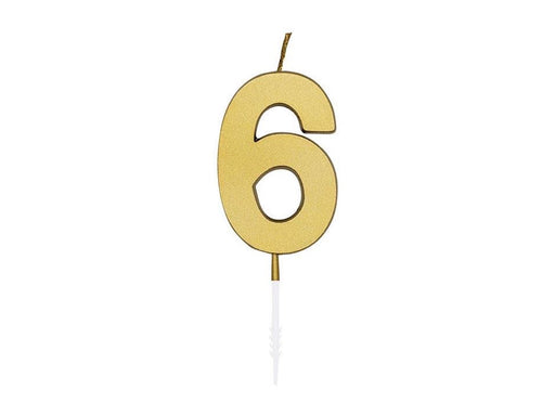 Globos Cake candle 4.5cm Metallic Gold no. 6