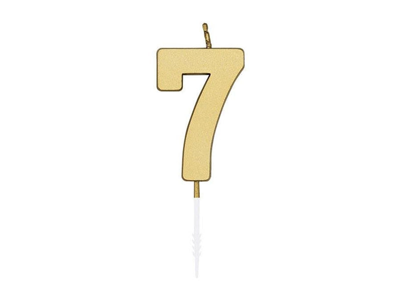 Globos Cake candle 4.5cm Metallic Gold no. 7