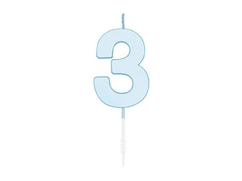 Globos Cake candle 4.5cm Pastel Blue no. 3