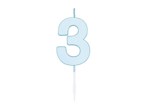 Globos Cake candle 4.5cm Pastel Blue no. 3