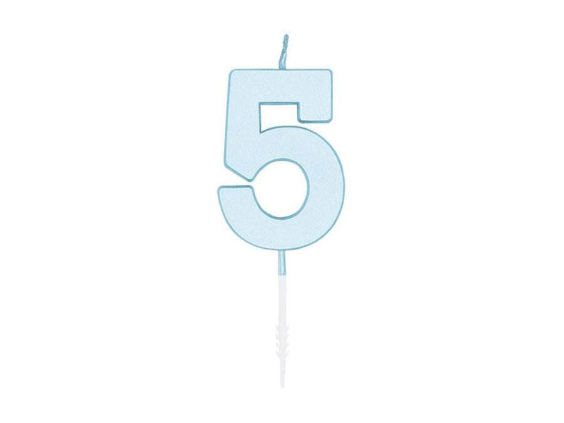 Globos Cake candle 4.5cm Pastel Blue no. 5