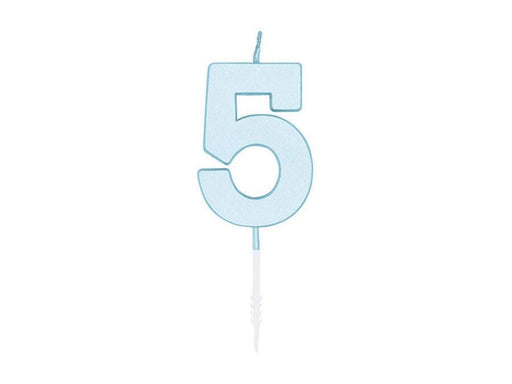 Globos Cake candle 4.5cm Pastel Blue no. 5