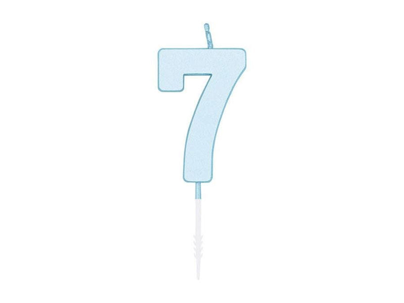 Globos Cake candle 4.5cm Pastel Blue no. 7