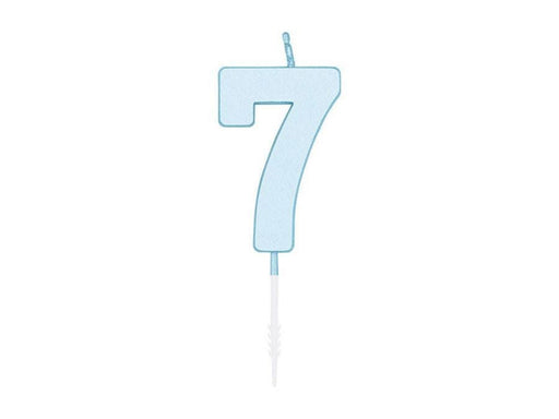 Globos Cake candle 4.5cm Pastel Blue no. 7