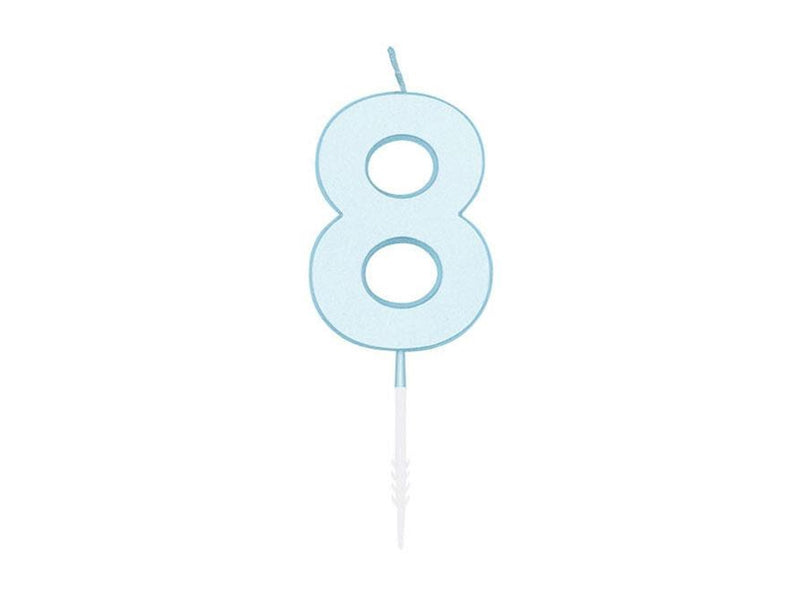 Globos Cake candle 4.5cm Pastel Blue no. 8