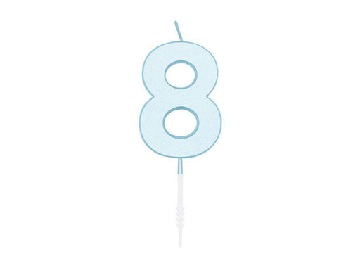 Globos Cake candle 4.5cm Pastel Blue no. 8