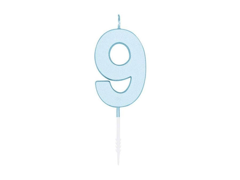 Globos Cake candle 4.5cm Pastel Blue no. 9
