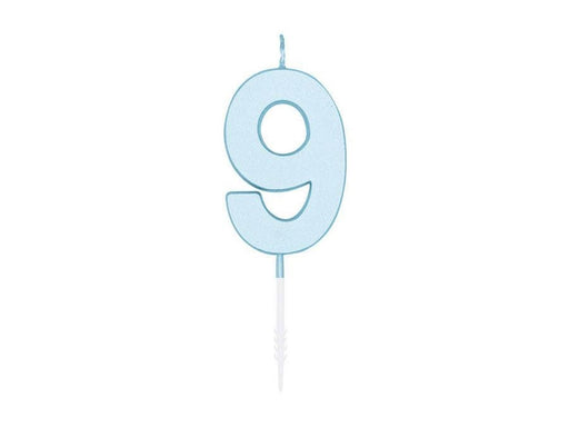 Globos Cake candle 4.5cm Pastel Blue no. 9