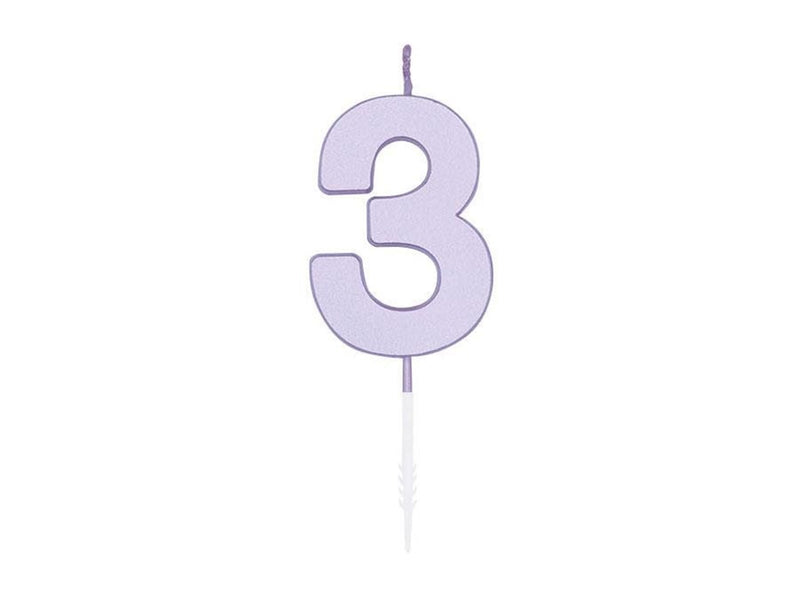 Globos Cake candle 4.5cm Pastel Lilac no. 3