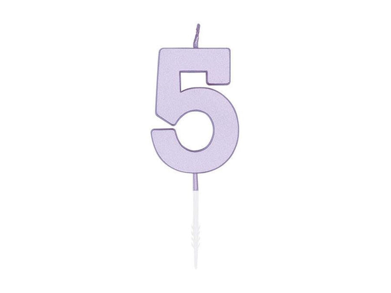 Globos Cake candle 4.5cm Pastel Lilac no. 5