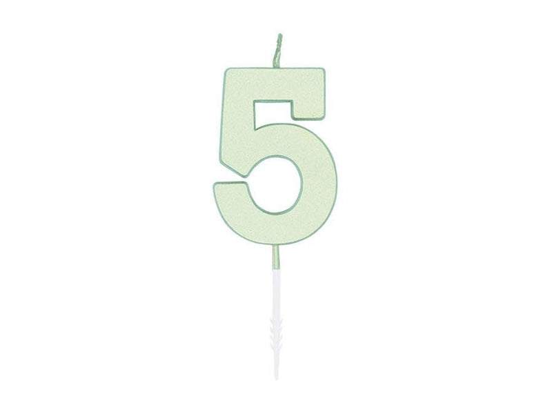 Globos Cake candle 4.5cm Pastel Mint no. 5