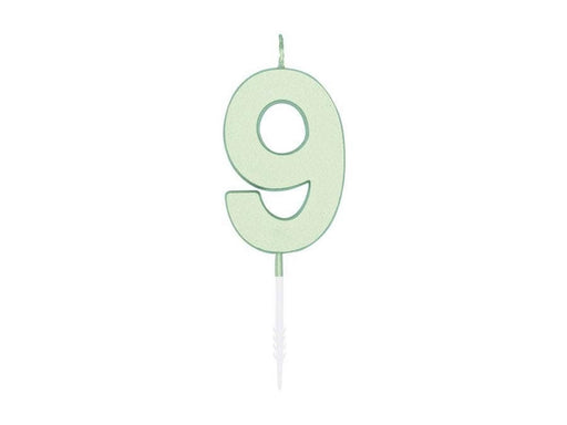 Globos Cake candle 4.5cm Pastel Mint no. 9