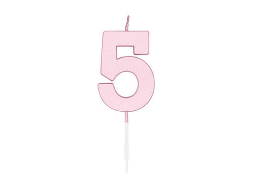 Globos Cake candle 4.5cm Pastel Pink no. 5