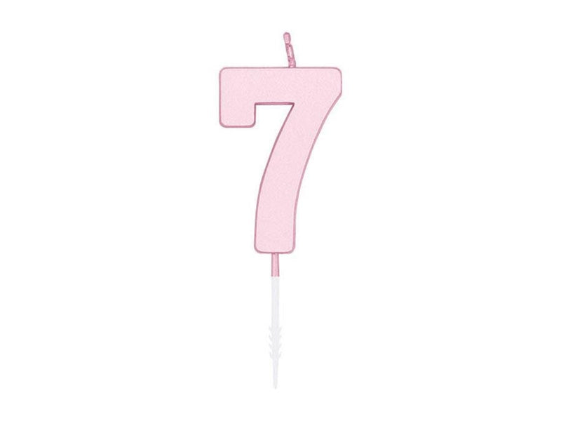 Globos Cake candle 4.5cm Pastel Pink no. 7