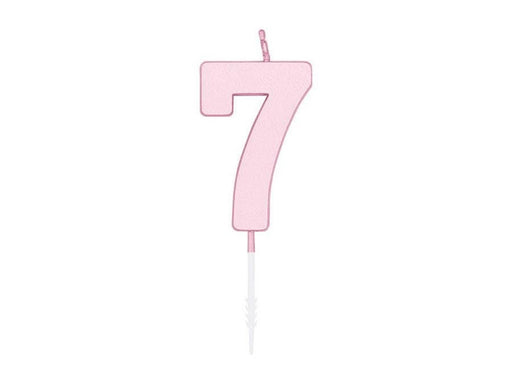 Globos Cake candle 4.5cm Pastel Pink no. 7