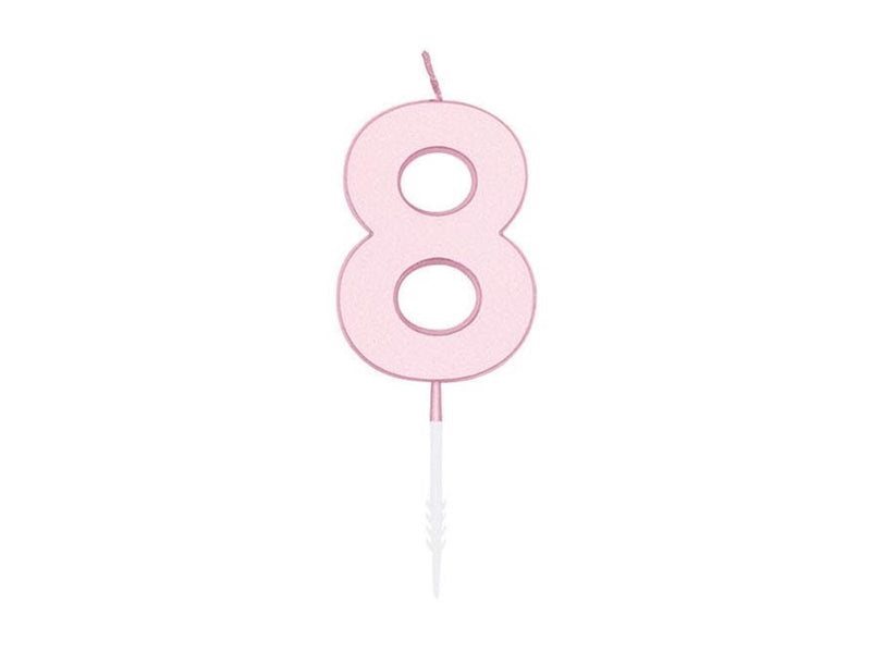 Globos Cake candle 4.5cm Pastel Pink no. 8