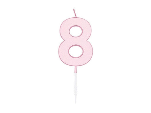 Globos Cake candle 4.5cm Pastel Pink no. 8