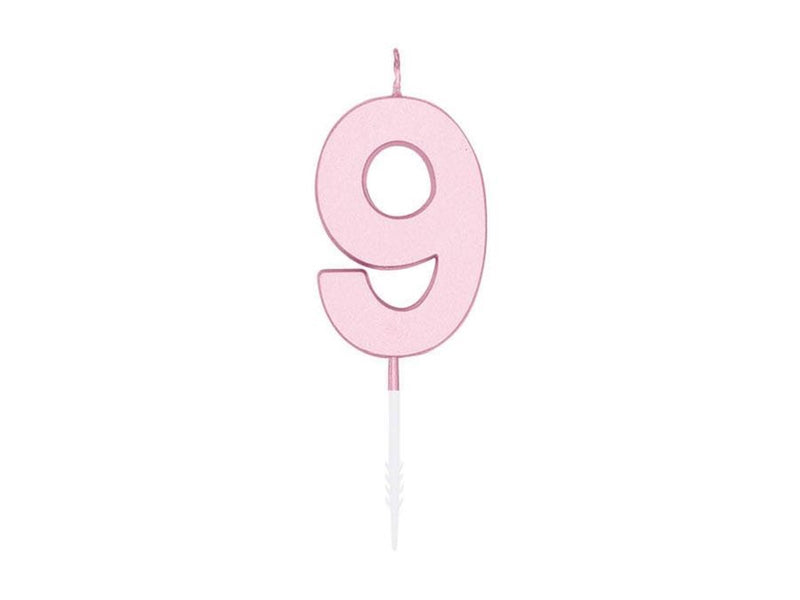 Globos Cake candle 4.5cm Pastel Pink no. 9