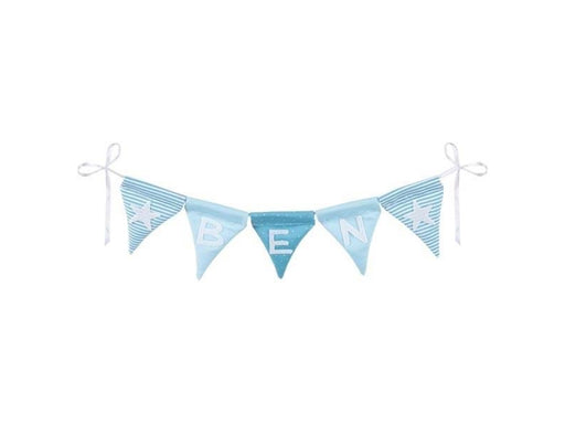Goki Fabric Bunting Make Blue with 10 Flags and Alphabet Characters