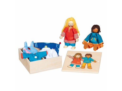 Goki Flexible Dolls Fynja & Fabio 6 Outfits