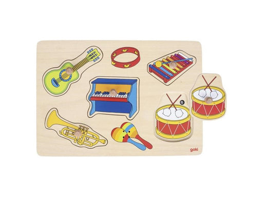 Goki Peg Puzzle – Musical Instruments with Sound 5 Pieces Holz
