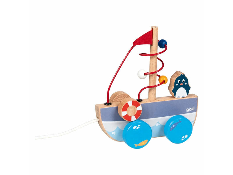 Goki Pull Boat Ahoy with Bead Labyrinth