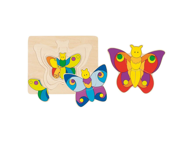 Goki Wooden 3-layer Puzzle Butterfly Holz