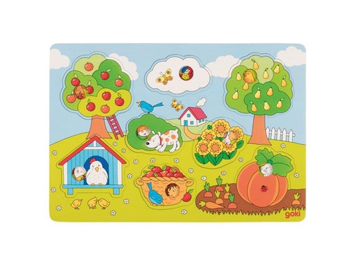 Goki Wooden Background Shape Puzzle in the Garden 8 pcs. Holz