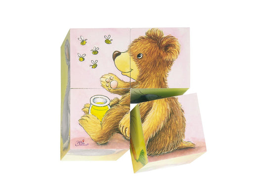 Goki Wooden Block Puzzle Baby Animals Block