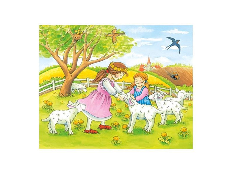 Goki Wooden Block Puzzle Seasons on the Farm 12 pcs. Block
