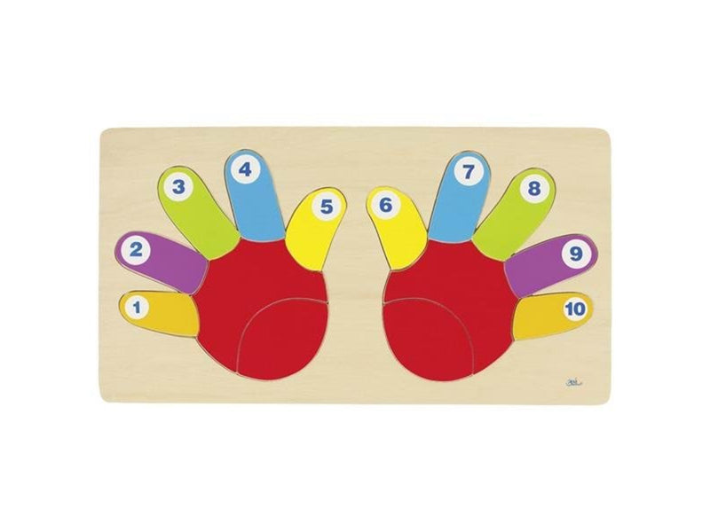 Goki Wooden Counting Puzzle Hand 14 pcs. Holz