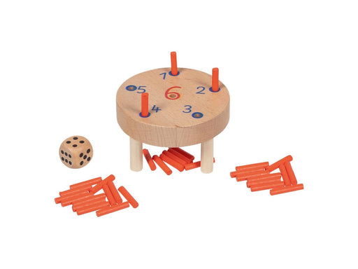 Goki Wooden Dice Game in Cotton Storage Bag