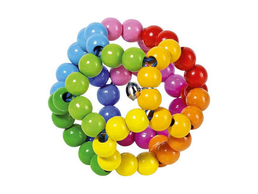 Goki Wooden Gripping Ring Ball Rainbow