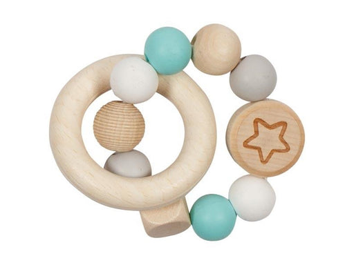 Goki Wooden Gripping Ring Star Light Blue