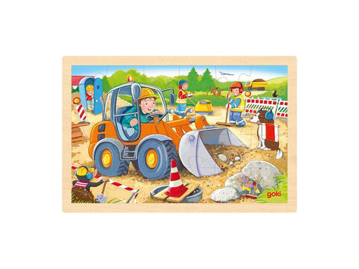 Goki Wooden Jigsaw Puzzle Construction Site 24 pc Holz