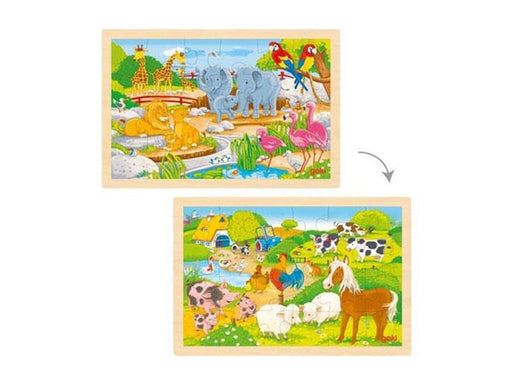 Goki Wooden Jigsaw Puzzle - Farm and Zoo - 24 pcs. Holz