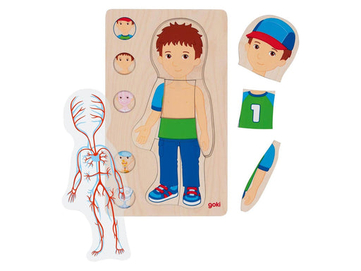 Goki Wooden Layer Puzzle Human Body Boy 29 pcs.