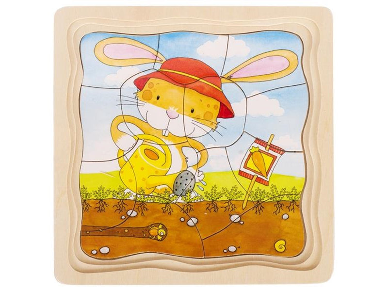 Goki Wooden Layer Puzzle - Vegetable Garden 53pcs. Holz