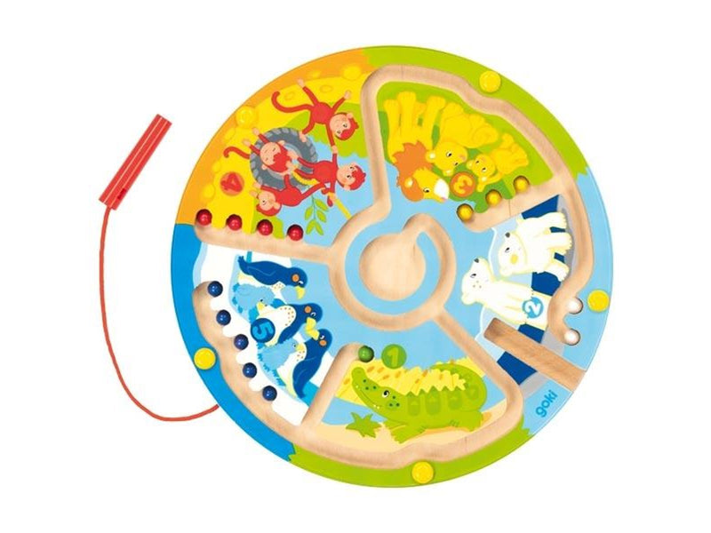 Goki Wooden Magnet Maze Learning to Count in the Zoo