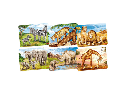 Goki Wooden Mini Puzzle - Wild Animals 2D Puzzles