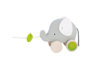 Goki Wooden Pull Animal Elephant with Leaf