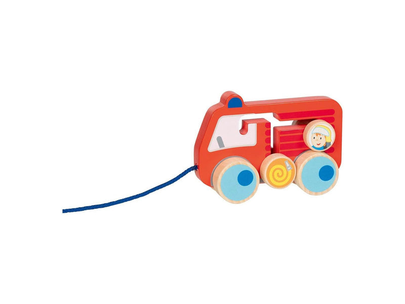 Goki Wooden Pull Figure Fire Brigade 112